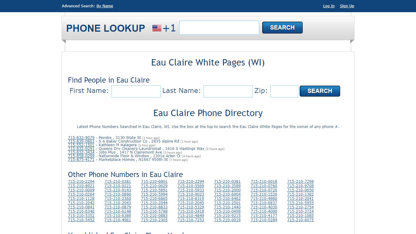 Eau Claire White Pages - Eau Claire Phone Directory Lookup
